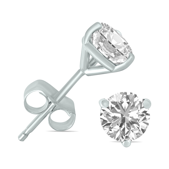 Igi Certified 2 Carat Tw Lab Grown Diamond Martini Set Round Earrings In 14K White Gold