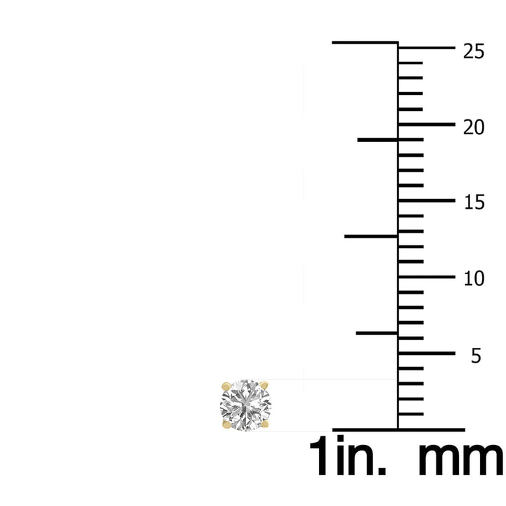 1/4 Carat Tw Lab Grown Diamond Round Solitaire Stud Earrings In 14K Yellow Gold