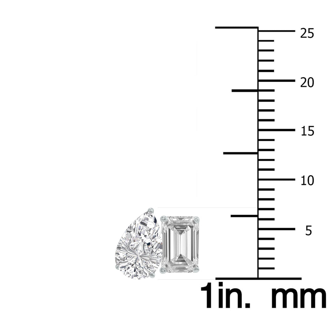 Stunning 2 Carat Diamond Earrings Featuring Lab-Grown Emeralds And Pear-Shaped Diamonds In 14K White Gold: A Dazzling Display Of Elegance And Brilliance