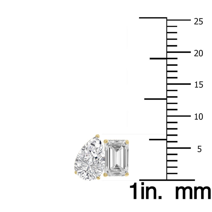 Dazzling 2-Carat Diamond And Emerald Earrings In 14K Yellow Gold