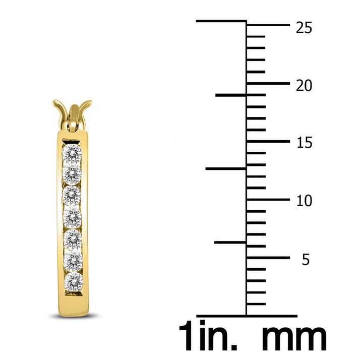 1/2 Carat Tw Diamond Hoop Earrings In 10K Yellow Gold