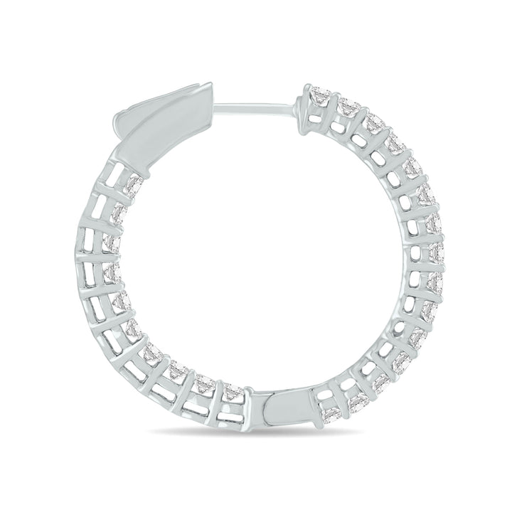 2 Carat Tw Round Lab Grown Diamond Hoop Earrings In 14K White Gold