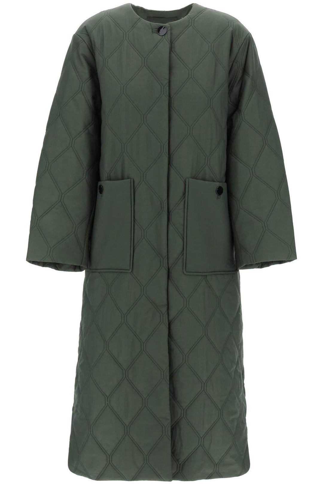 Ganni Quilted Midi Coat