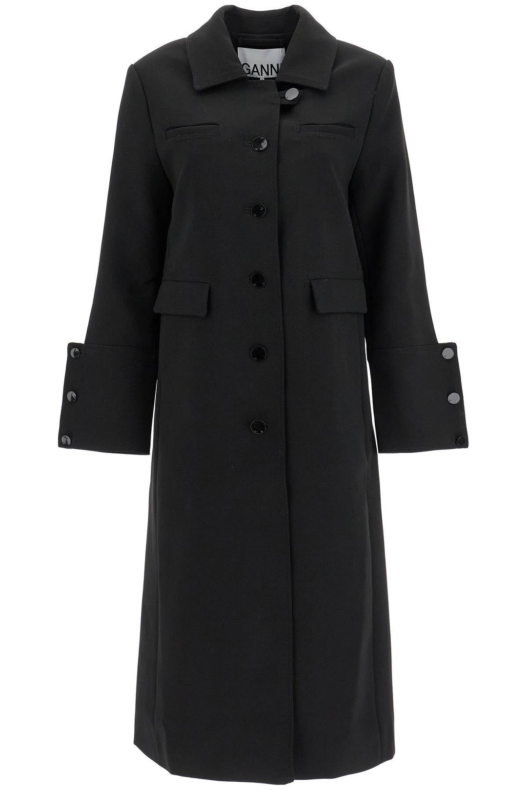 Ganni Long Single-Breasted Coat