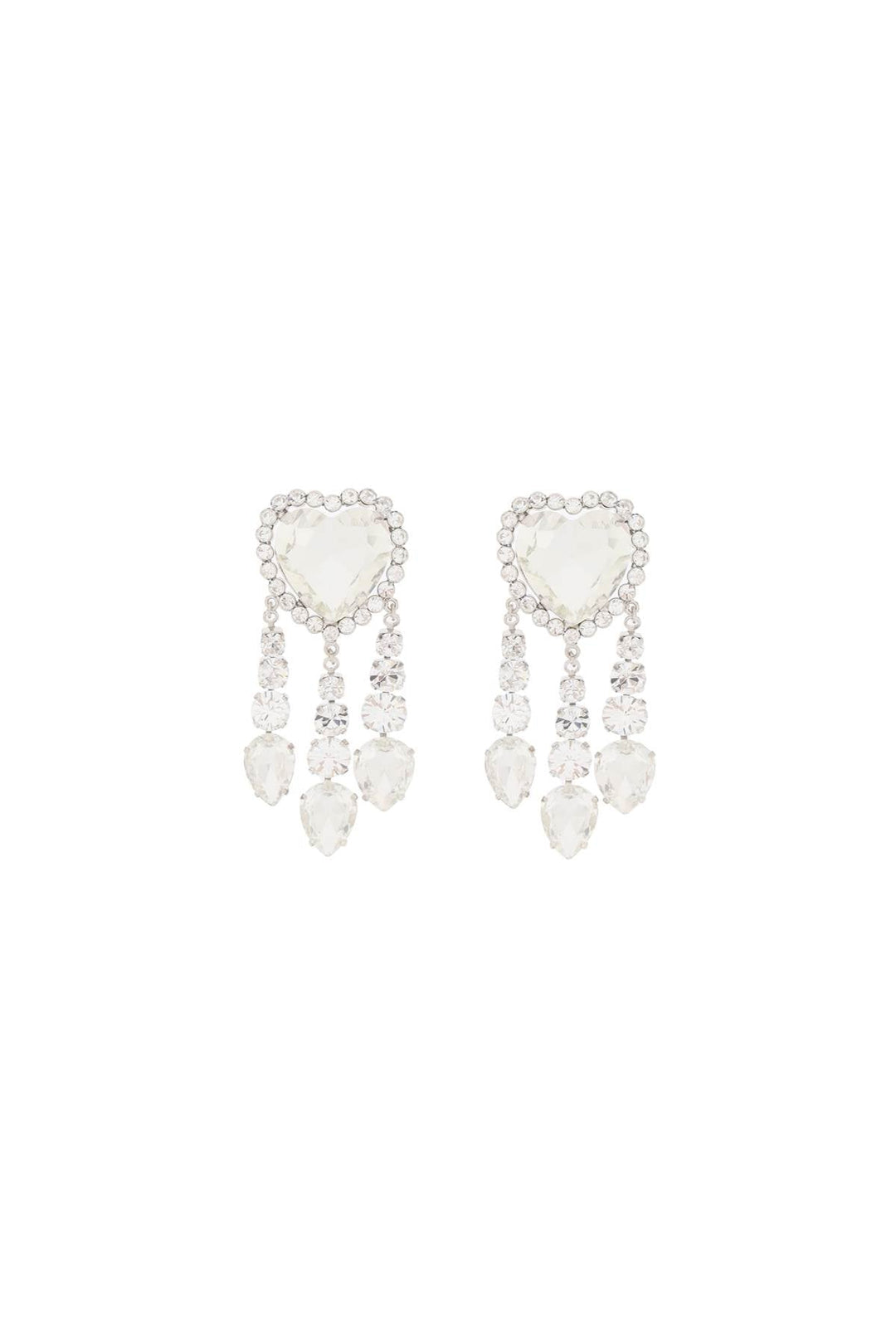 Alessandra Rich Heart Earrings With Pendants