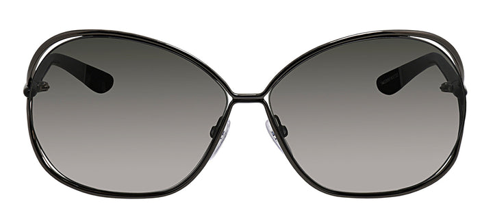 Tom Ford FT 0157 08B Round Metal Gunmetal Sunglasses with Smoke Gradient Lens