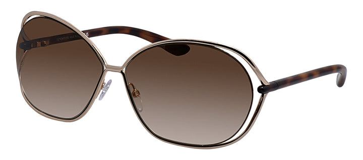 Tom Ford FT 0157 28F Round Metal Gold Sunglasses with Brown Gradient Lens