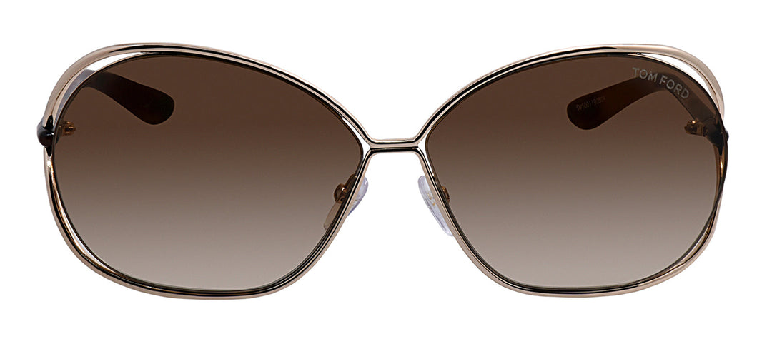 Tom Ford FT 0157 28F Round Metal Gold Sunglasses with Brown Gradient Lens