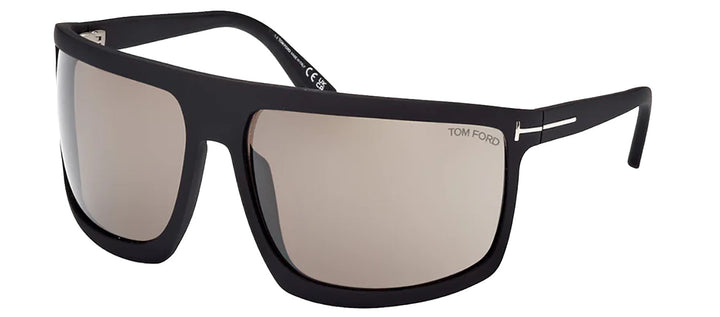 Tom Ford FT 1066 02L Wrap Plastic Black Sunglasses with Brown Lens