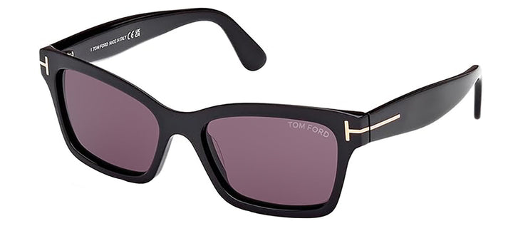 Tom Ford FT 1085 01A Cat Eye Acetate Black Sunglasses with Smoke Classic Lens