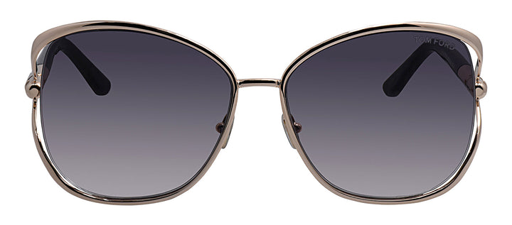 Tom Ford FT 1091 28B Butterfly Metal Gold Sunglasses with Smoke Gradient Lens