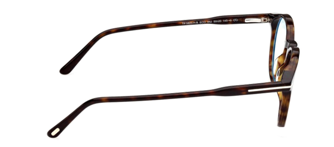 Tom Ford FT 5823-H-B 052 Round Plastic Havana Eyeglasses with Clear Lens