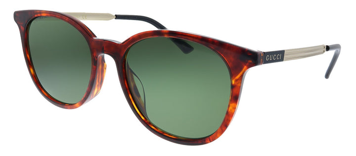 Gucci GG 0830SK 003 Cat-Eye Acetate Havana Sunglasses with Green Lens