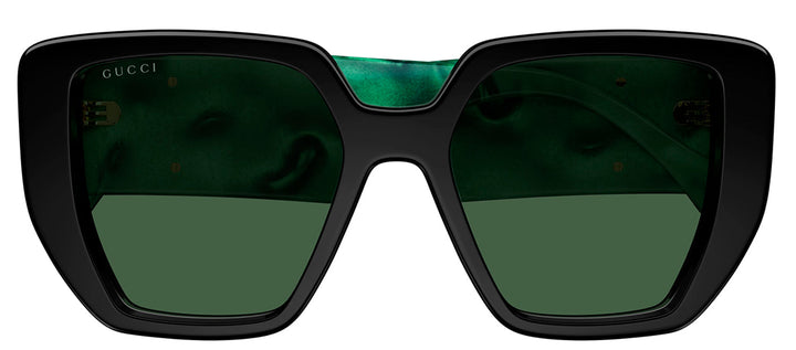 Gucci GG 0956S 001 Oversized Plastic Black Sunglasses with Green Lens