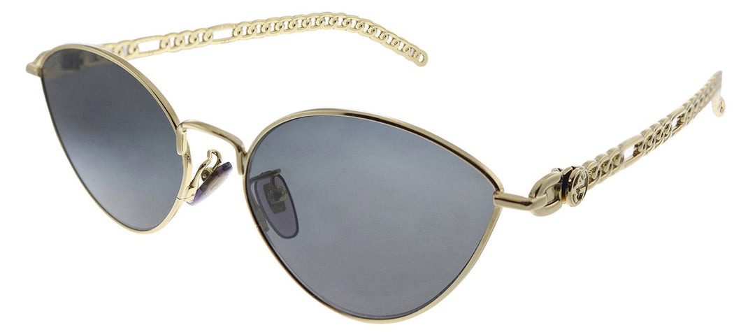 Gucci GG 0977S 001 Cat-Eye Metal Gold Sunglasses with Grey Lens