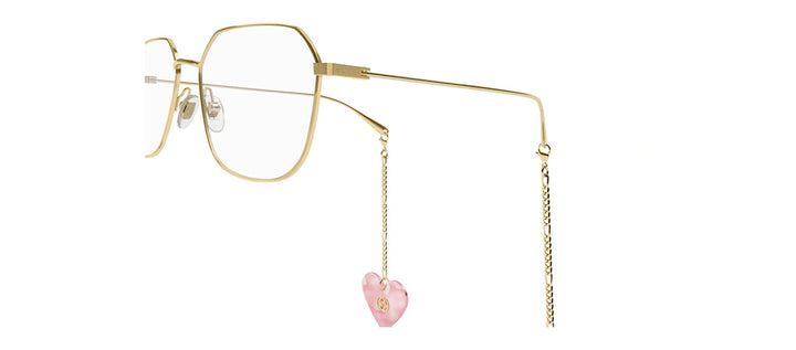 Gucci GG 1032O 001 Round Metal Gold Eyeglasses with Transparent Demo Lens