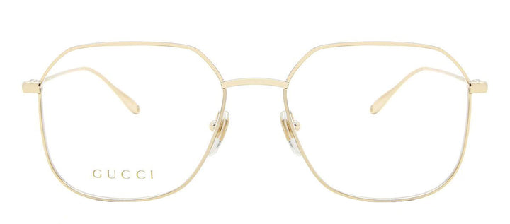 Gucci GG 1032O 005 Rectangle Metal Gold Eyeglasses with Logo Stamped Demo Lens
