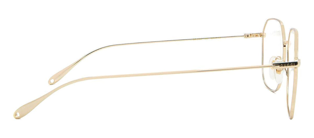 Gucci GG 1032O 005 Rectangle Metal Gold Eyeglasses with Logo Stamped Demo Lens