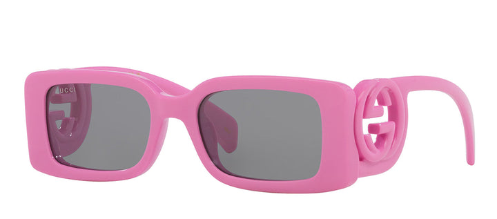 Gucci GG 1325S 006 Rectangle Plastic Pink Sunglasses with Grey Lens