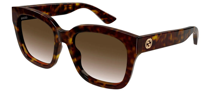 Gucci GG 1338S 003 Square Plastic Havana Sunglasses with Brown Gradient Lens