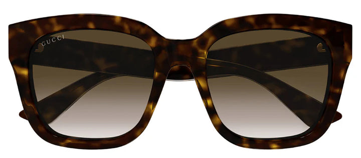 Gucci GG 1338S 003 Square Plastic Havana Sunglasses with Brown Gradient Lens