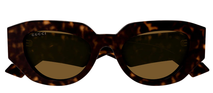 Gucci GG 1421S 002 Cat-Eye Plastic Tortoise Sunglasses with Brown Lens