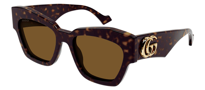 Gucci GG 1422S 003 Square Plastic Havana Sunglasses with Brown Lens