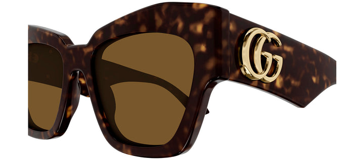 Gucci GG 1422S 003 Square Plastic Havana Sunglasses with Brown Lens