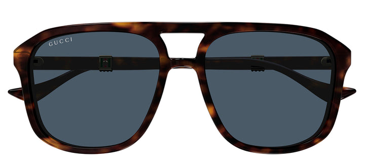 Gucci GG 1494S 002 Pilot Plastic Havana Sunglasses with Blue Lens