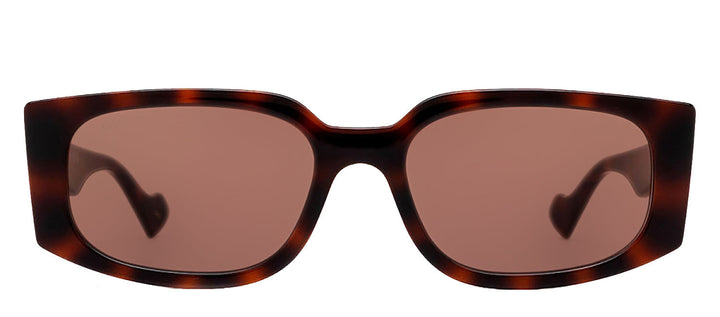 Gucci GG 1534S 002 Rectangle Plastic Havana Sunglasses with Brown Lens