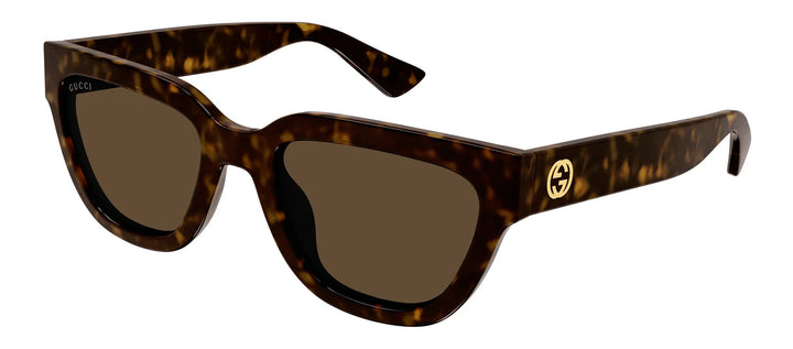 Gucci GG 1578S 002 Cat-Eye Plastic Havana Sunglasses with Brown Lens