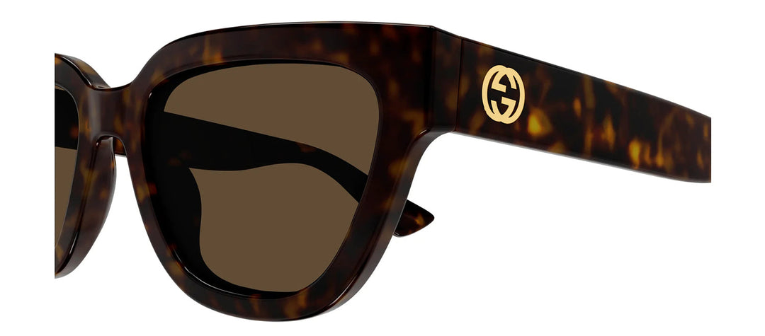 Gucci GG 1578S 002 Cat-Eye Plastic Havana Sunglasses with Brown Lens