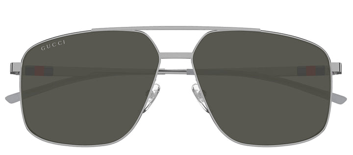 Gucci GG 1676S 001 Pilot Metal Silver Sunglasses with Grey Lens