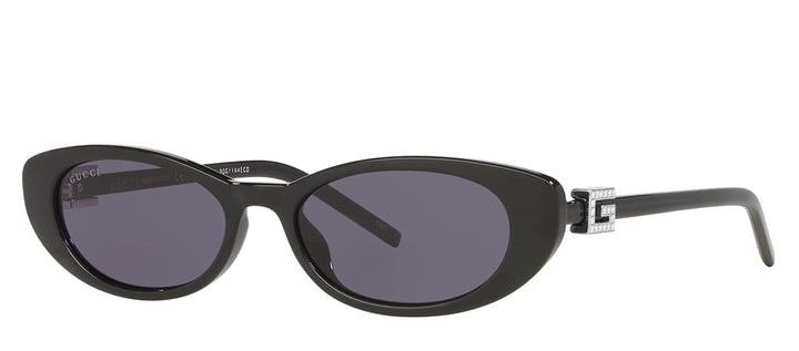 Gucci GG 1680S 002 Oval Plastic Black Sunglasses with Grey Lens