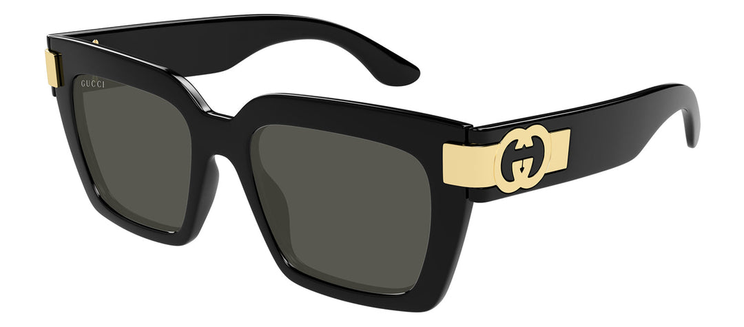 Gucci GG 1689S 001 Square Plastic Black Sunglasses with Grey Lens