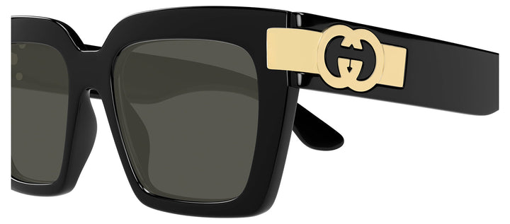 Gucci GG 1689S 001 Square Plastic Black Sunglasses with Grey Lens
