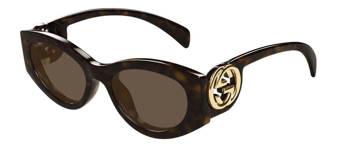 Gucci GG 1691S 002 Butterfly Plastic Havana Sunglasses with Brown Lens
