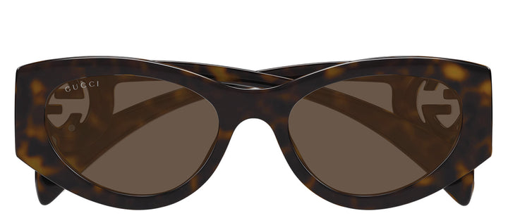 Gucci GG 1691S 002 Butterfly Plastic Havana Sunglasses with Brown Lens