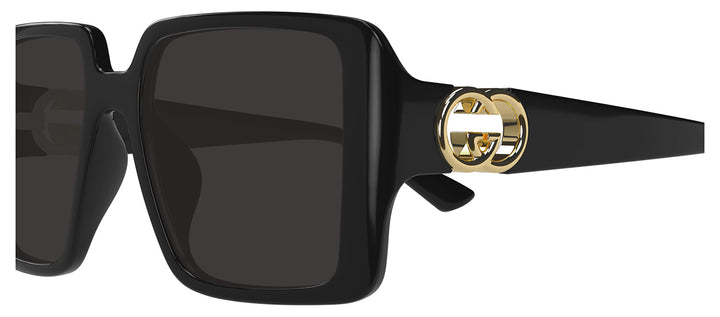 Gucci GG 1692S 001 Square Plastic Black Sunglasses with Grey Lens