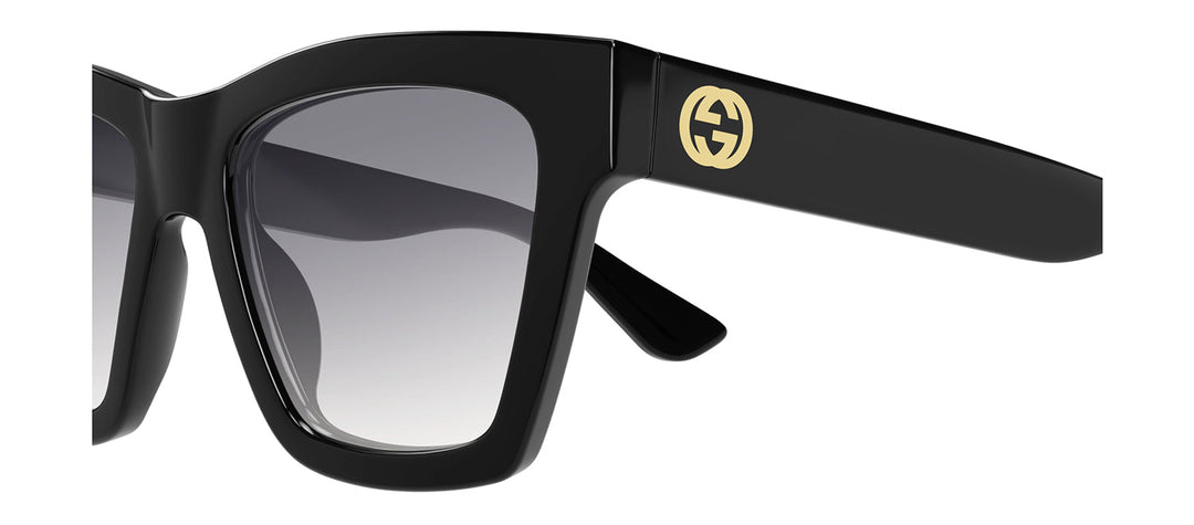 Gucci GG 1714S 001 Square Plastic Black Sunglasses with Grey Gradient Lens