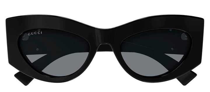 Gucci GG 1843S 001 Geometric Plastic Black Sunglasses with Grey Lens