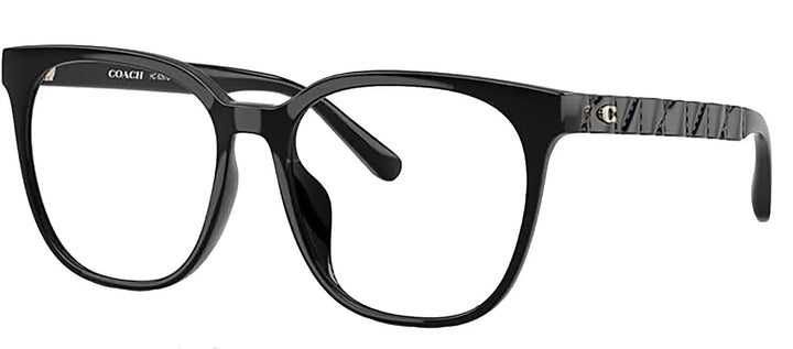 Coach HC 6267D 5002 Square Plastic Black Eyeglasses with Logo Stamped Demo Lenses