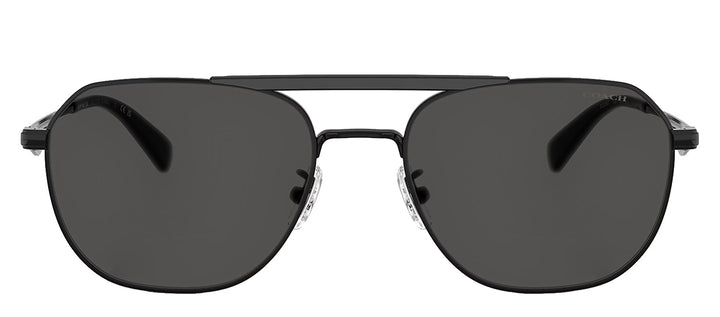 Coach HC 7178 939387 Pilot Metal Black Sunglasses with Grey Lens
