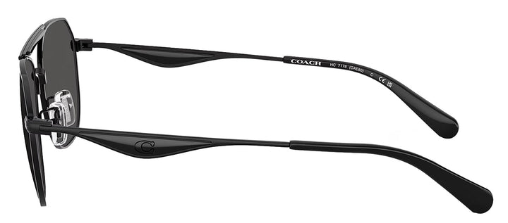 Coach HC 7178 939387 Pilot Metal Black Sunglasses with Grey Lens