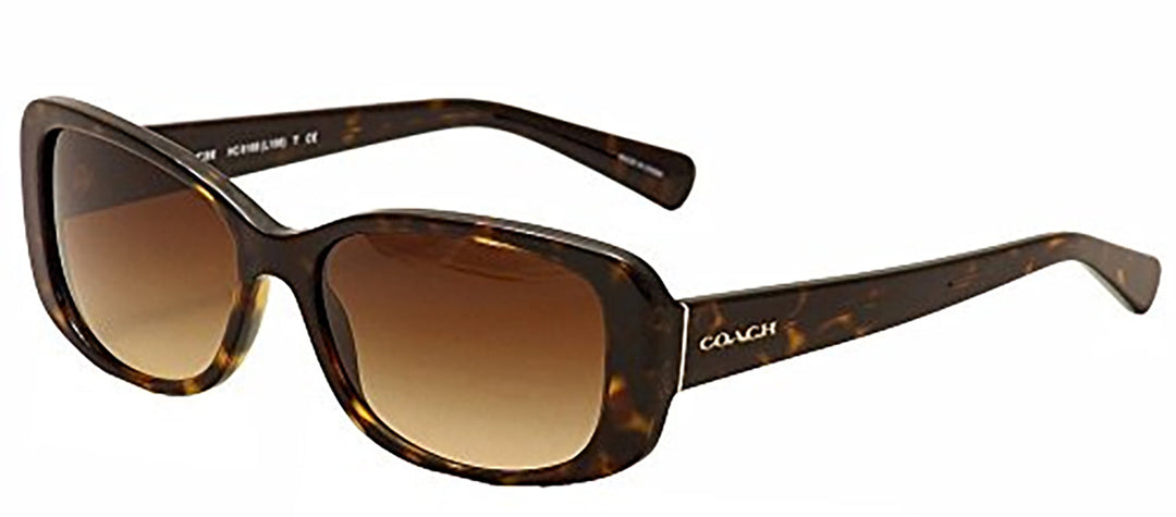 Coach HC 8168 512013 Rectangle Plastic Tortoise Sunglasses with Brown Gradient Lens