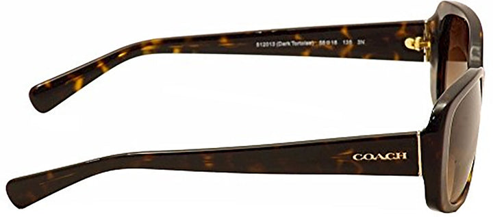 Coach HC 8168 512013 Rectangle Plastic Tortoise Sunglasses with Brown Gradient Lens