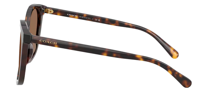 Coach HC 8271U 512073 Square Plastic Tortoise Sunglasses with Brown Lens