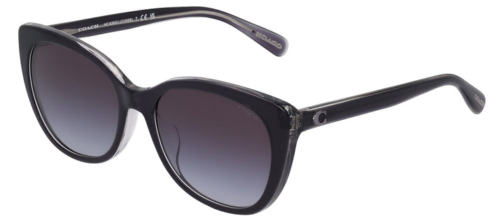 Coach HC 8365U 57458G Cat-Eye Plastic Black Sunglasses with Grey Gradient Lens