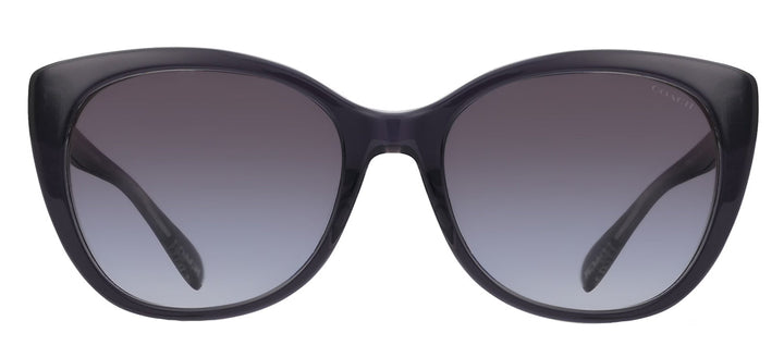 Coach HC 8365U 57458G Cat-Eye Plastic Black Sunglasses with Grey Gradient Lens