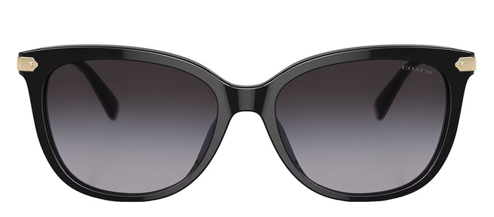 Coach HC 8378U 50028G Cat-Eye Plastic Black Sunglasses with Grey Gradient Lens